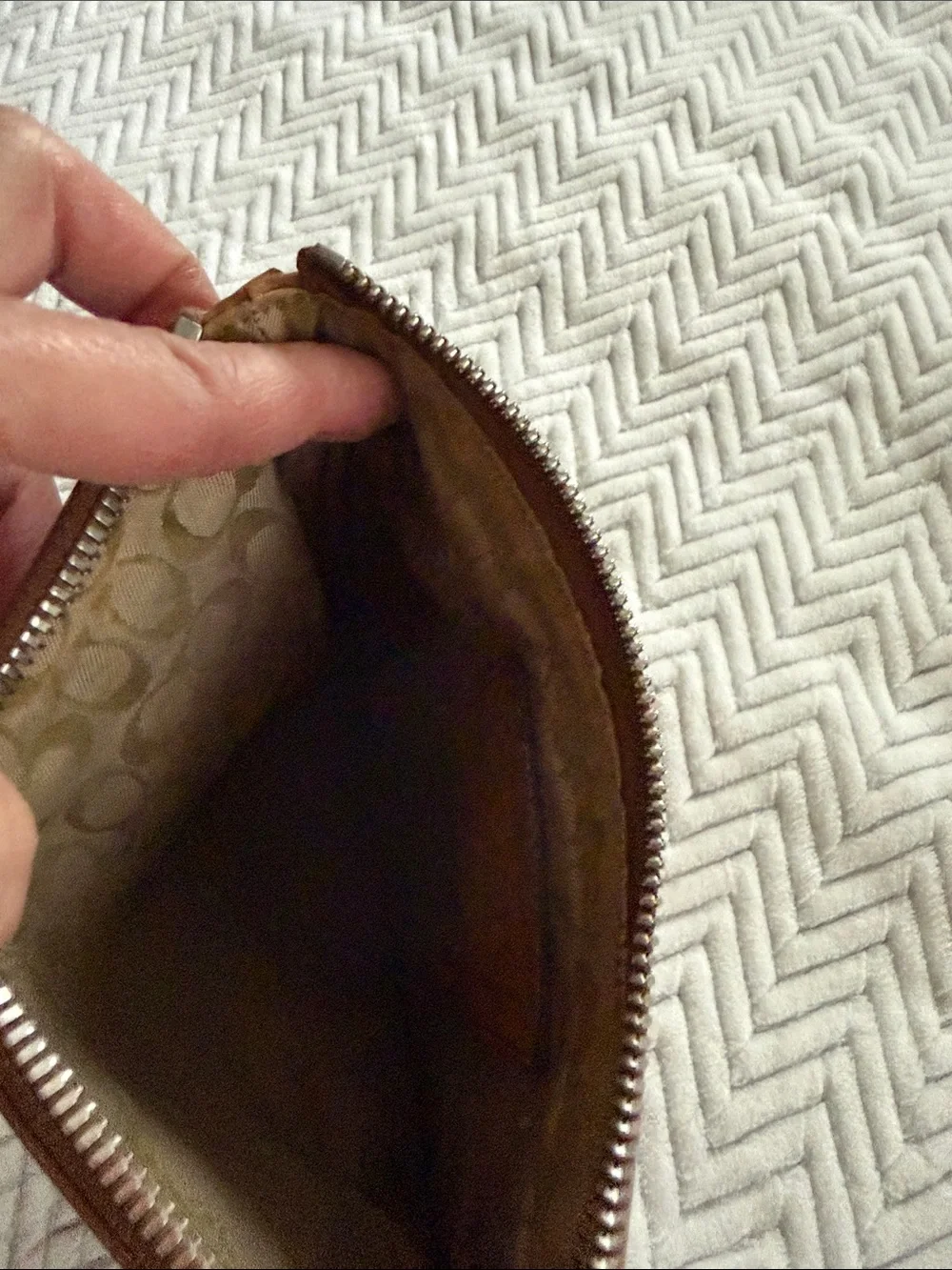Coach Tan Leather Messenger Crossbody Bag
